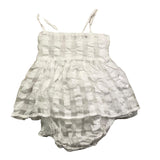 Cucu' Lab Plain White Strap Romper For Newborn Baby Girl