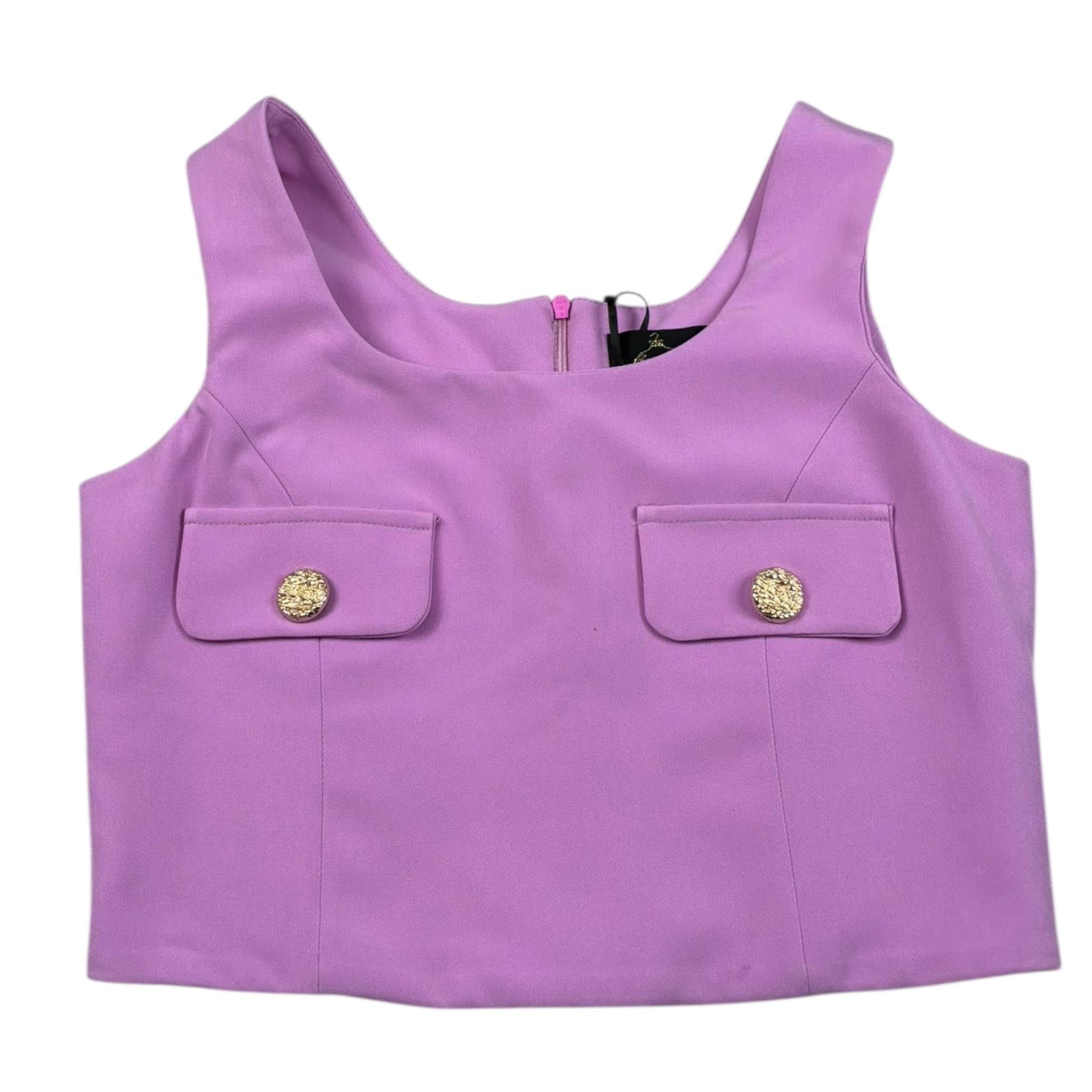 Fun & Fun Top Tinta Unita con Finti Bottoni per Bambina FNCJTP16382 GLICINE FUN & FUN 