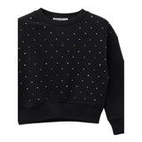 PATRIZIA PEPE felpa chiusa girocollo tinta unita con brillantini Nero per Bambina 7M0865X NERO PATRIZIA PEPE 