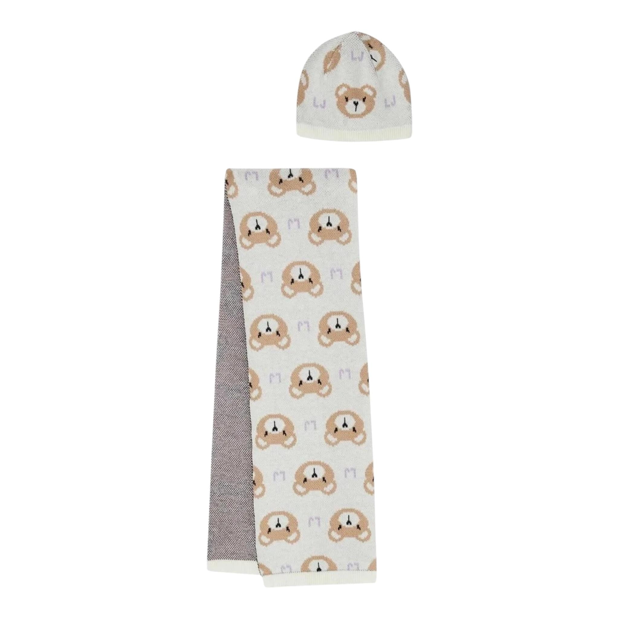 LIU JO set cappello sciarpa tinta unita con orsi Panna per Bambina HF4053J PANNA LIU JO 
