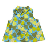 Mimisol Solid Color Sleeveless Shirt With Pear Pattern Green For Girls
