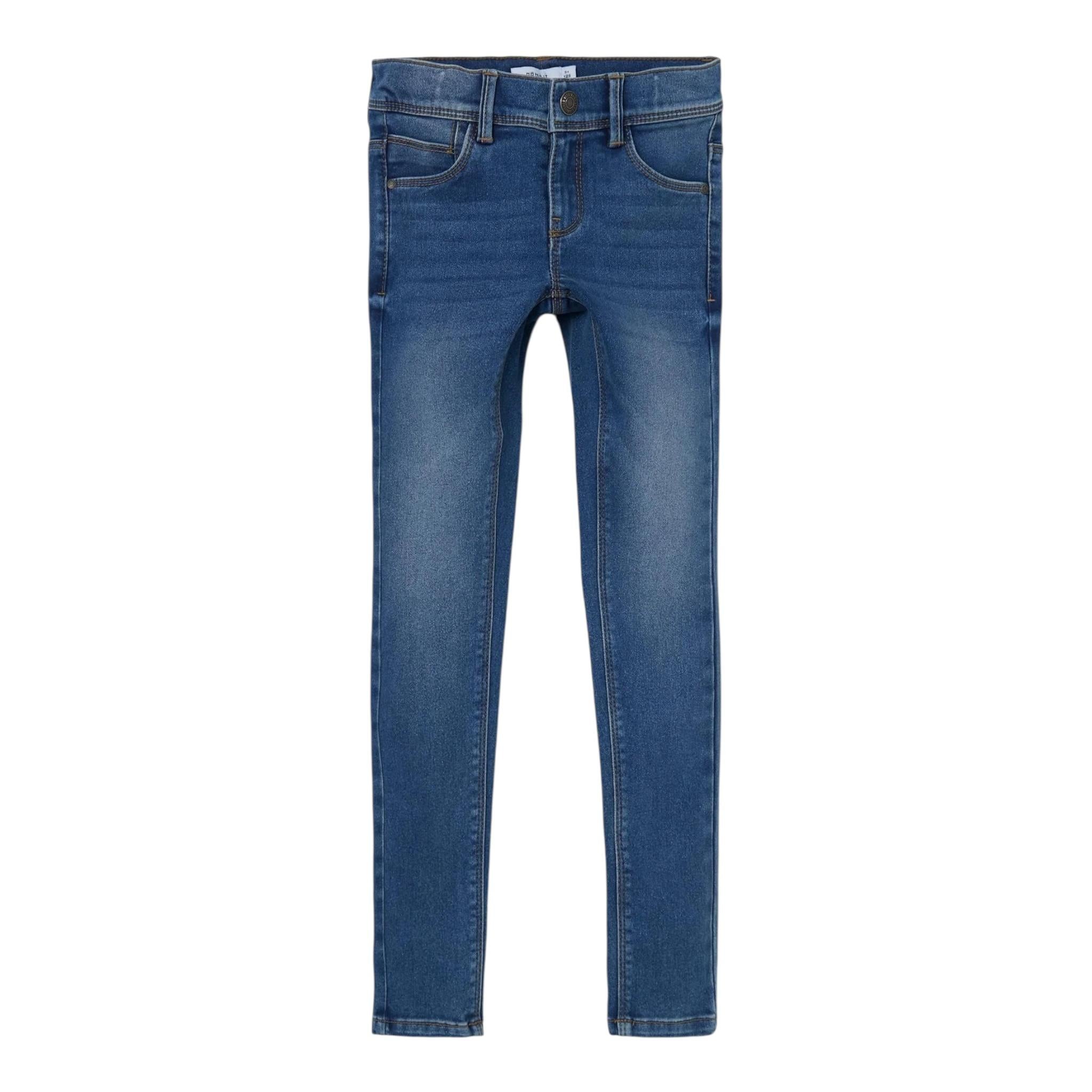 NAME IT jeans tinta unita con girovita regolabile Blu per Bambino 13210232 BLU NAME IT 