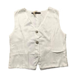 Marc Ellis Plain Waistcoat With Glitter Buttons White For Girls