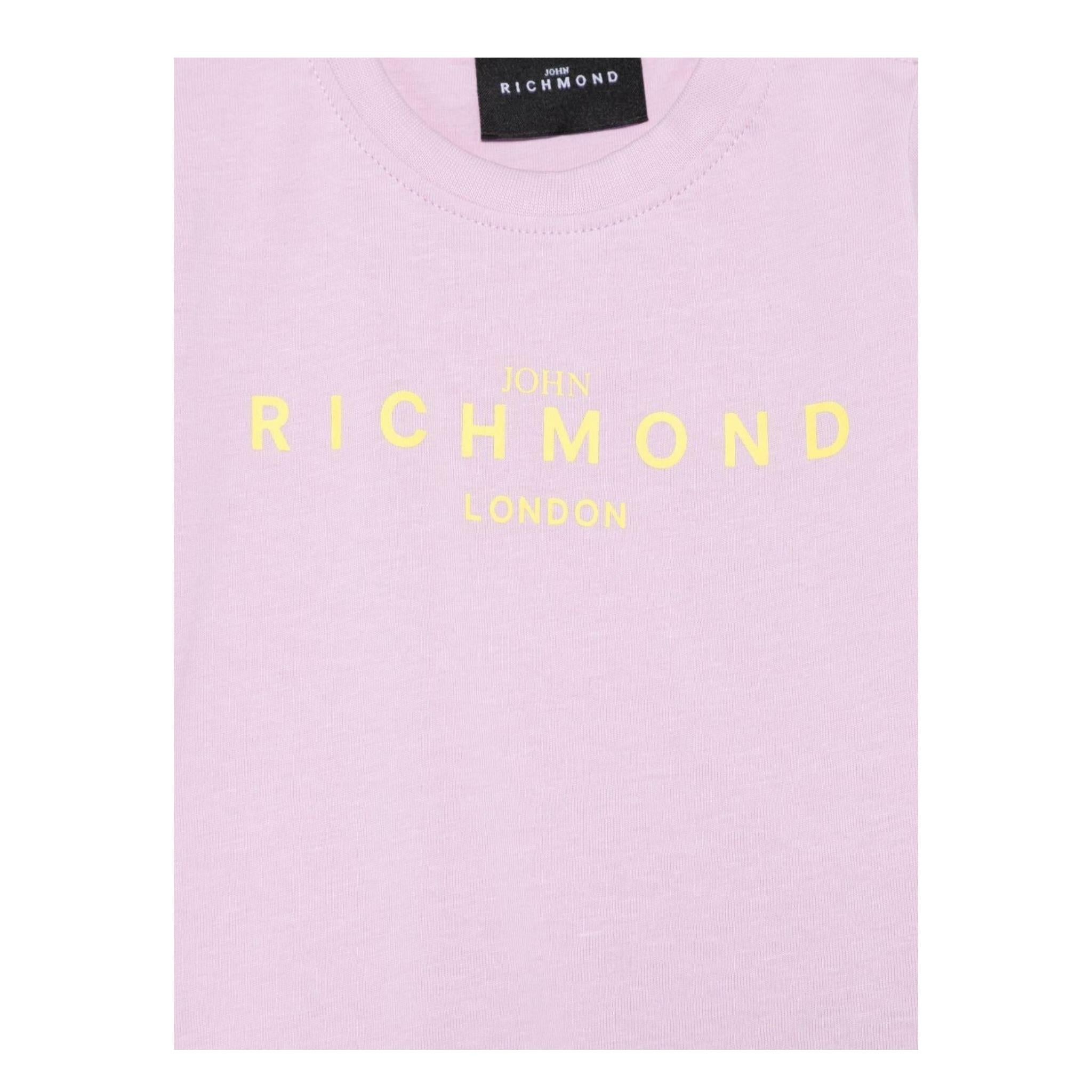 John Richmond T-Shirt Girocollo Tinta Unita con Stampa per Neonata RIP25002TSXXX LILLA JOHN RICHMOND 