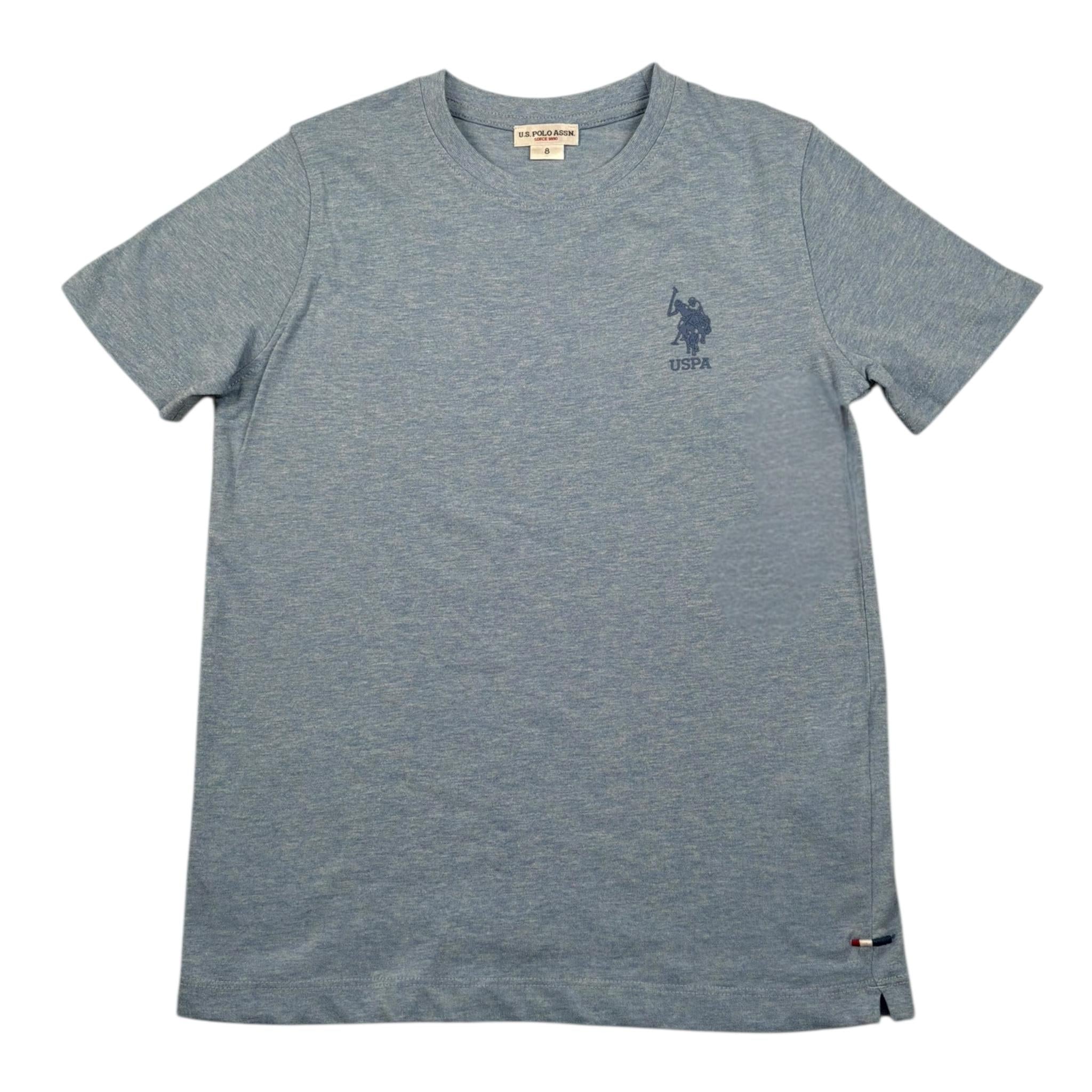 U.S. Polo Assn T-Shirt Girocollo Tinta Unita con Logo per Bambino US41554007 AZZURRO U.S. POLO ASSN 