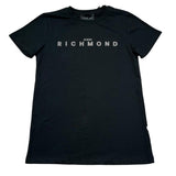 John Richmond T-Shirt Girocollo Tinta Unita con Logo per Bambino RBP26008TS NERO JOHN RICHMOND 