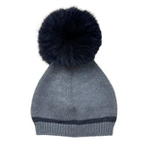 BARCELLINO cappello tinta unita con pon pon Blu per Neonato 115318 BLU BARCELLINO 