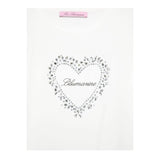 MISS BLUMARINE shirt girocollo tinta unita con stampa brillantinata Bianco per Bambina IF4127 BIANCO MISS BLUMARINE 