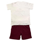Daniele Alessandrini 2 Piece Set T-Shirt-Bermuda White/Bordeaux For Newborn