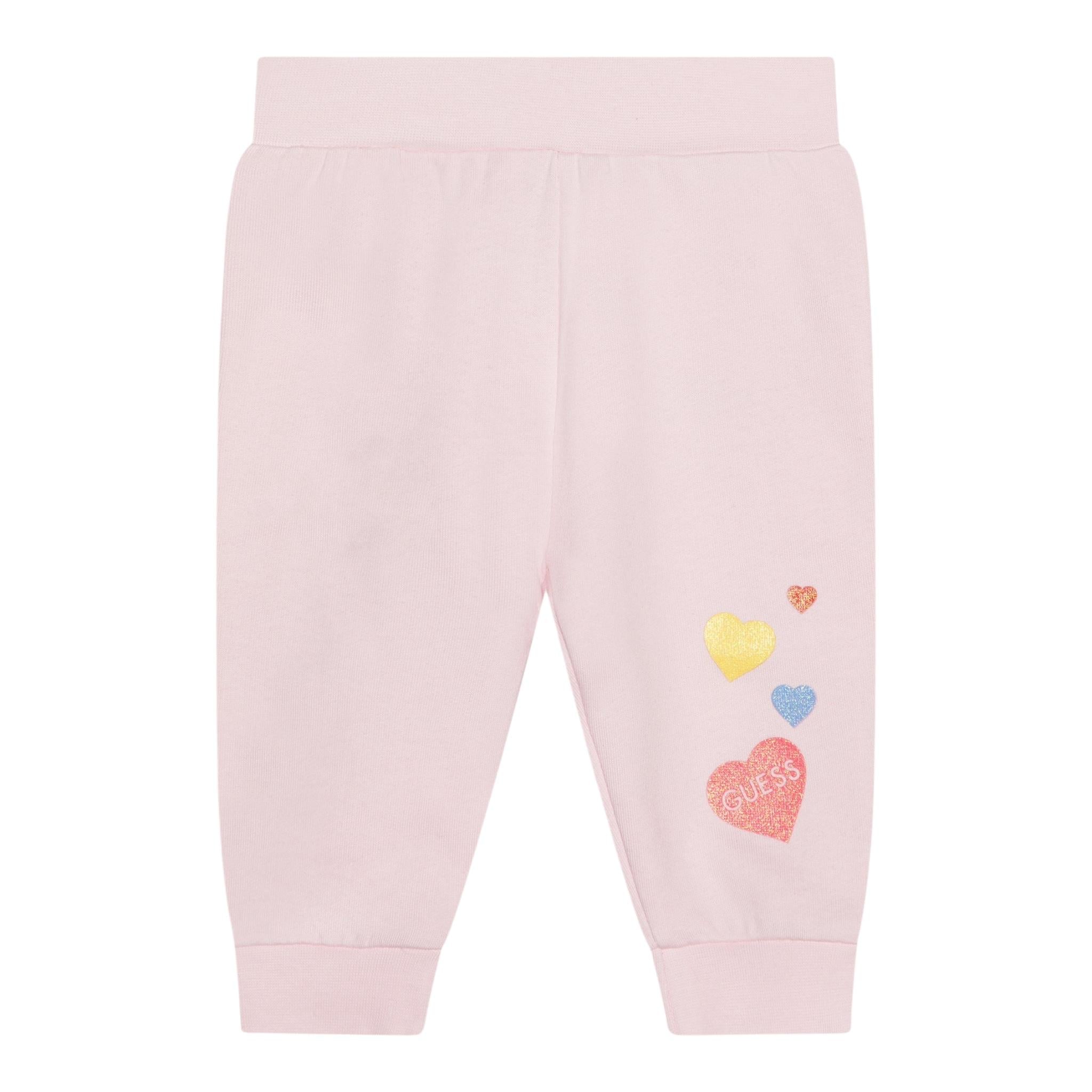 GUESS completo 2 pezzi felpa-pantalone Bianco/rosa per Neonata A4YG03AKA6R3 BIANCO/ROSA GUESS 