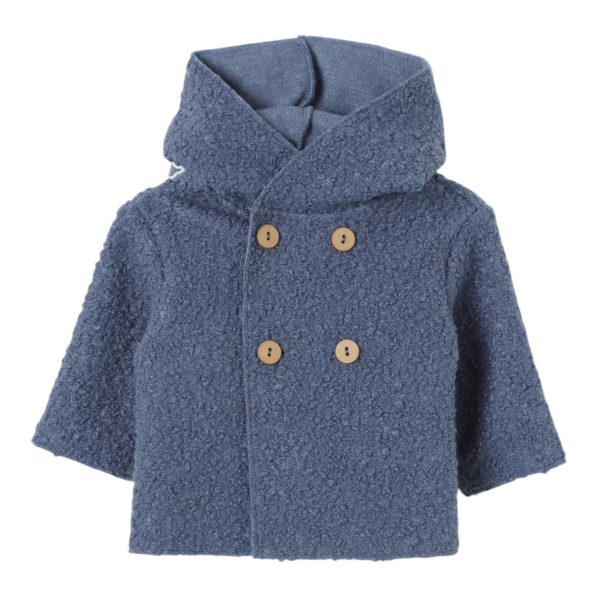 TEDDY E MINOU cardigan tinta unita con cappuccio  Blu per Bambino I24CN016PE027 BLU TEDDY E MINOU 