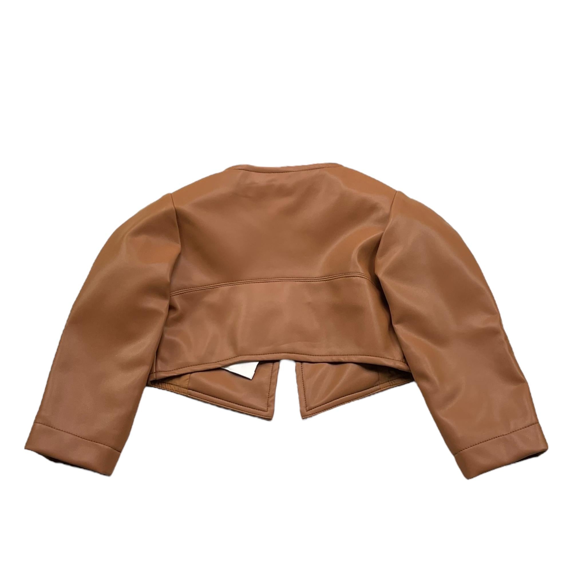 Monnalisa Giubbino Tinta Unita In Ecopelle per Neonata 17E100N MARRONE MONNALISA 