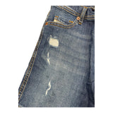 Diesel Ripped Denim Bermuda Shorts Solid Color Blue For Boys