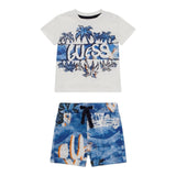Guess Completo Tinta Unita 2 Pezzi T-Shirts-Bermuda per Neonato I5GG13K8HM4 BIANCO GUESS 