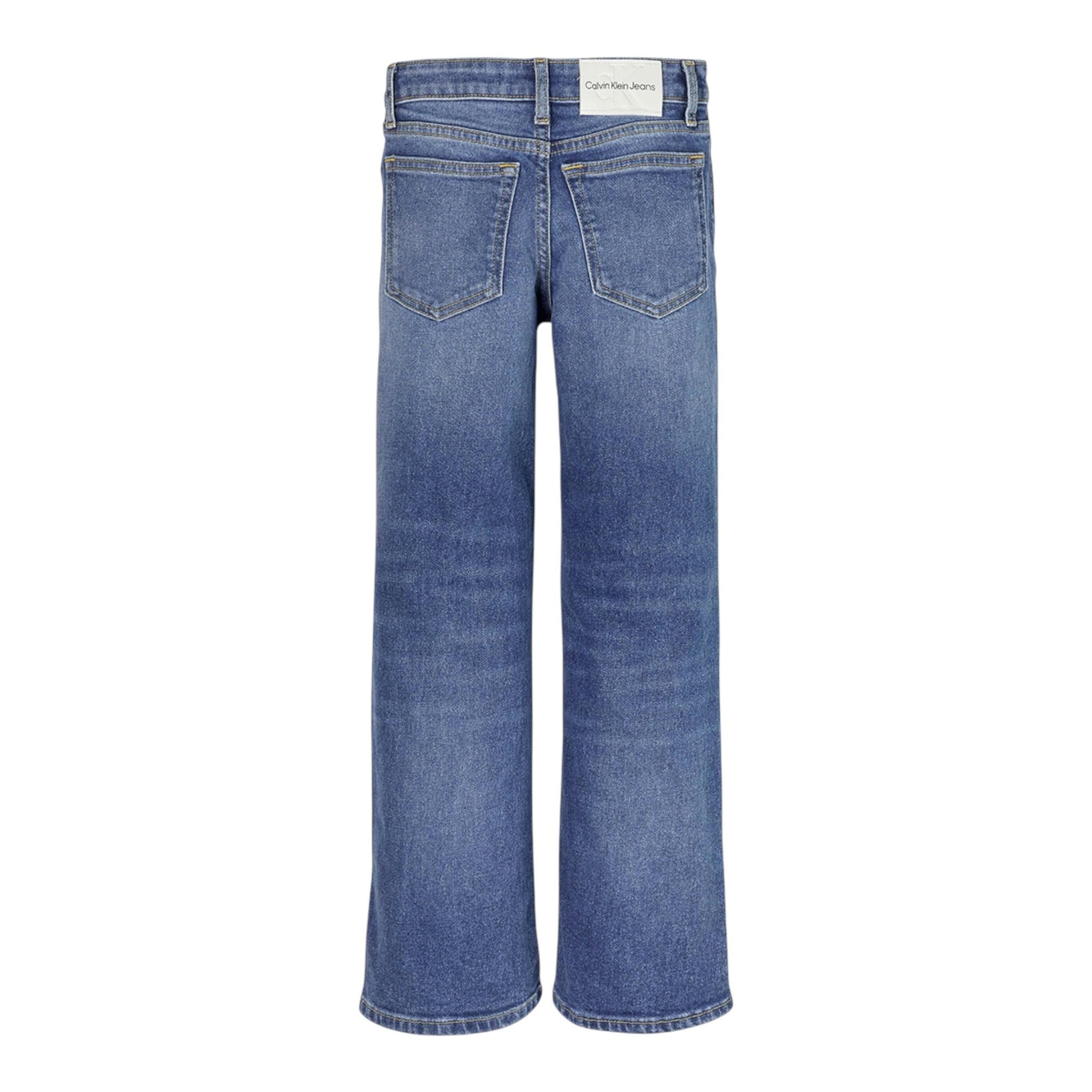 CALVIN KLEIN jeans tinta unita con girovita regolabile Blu per Bambina IG0IG02071 BLU CALVIN KLEIN 