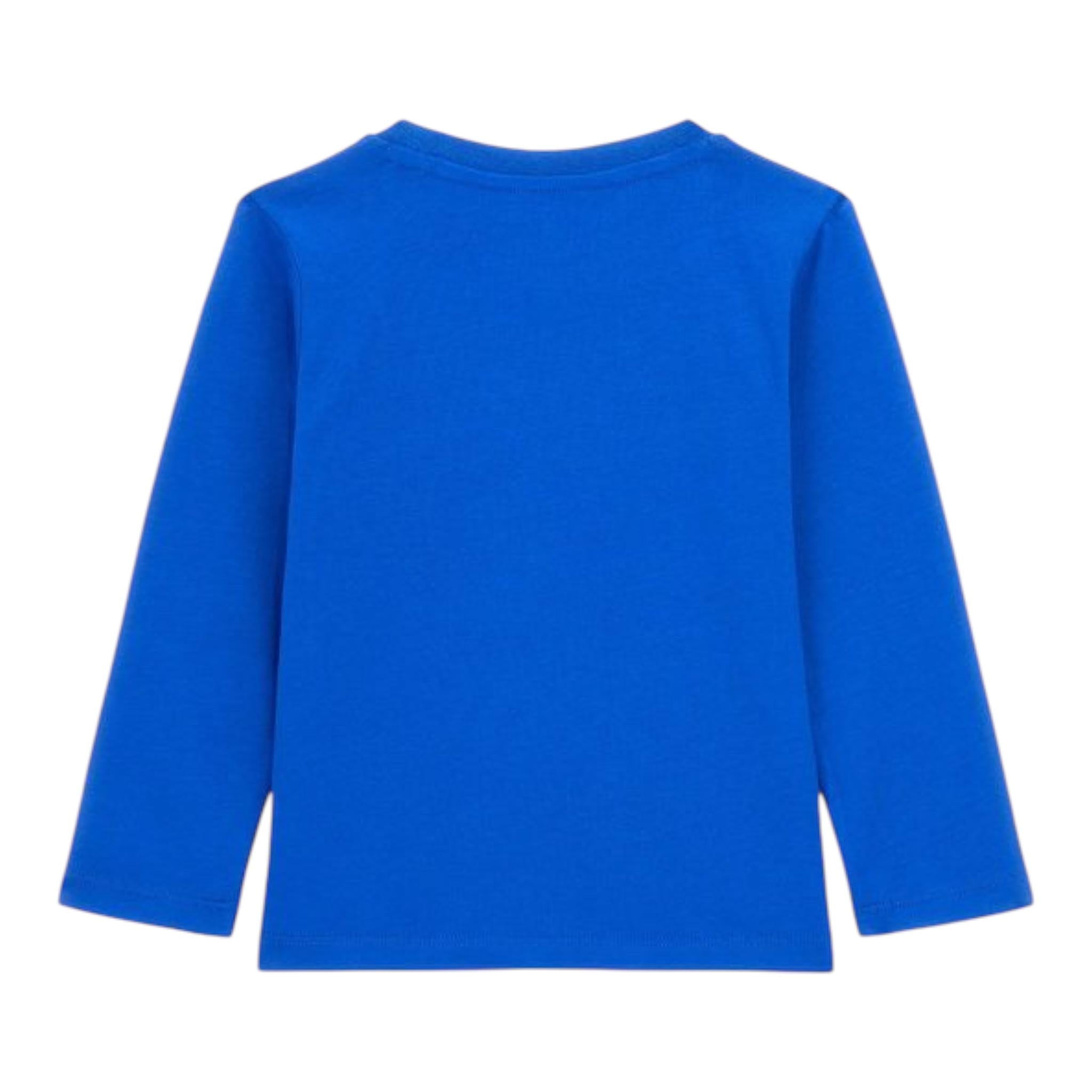 GUESS shirt girocollo tinta unita con stampa Cobalto per Bambino N4YI13K8HM4X COBALTO GUESS 