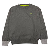 SUN68 maglia girocollo tinta unita con logo e toppe Grigio per Bambino K44327 GRIGIO SUN68 