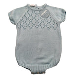 Juliana Pagliaccetto Mezza Manica Tinta Unita con Ricami per Neonato 25162 AZZURRO JULIANA 