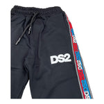 DROPSEASON2 pantalone tuta tinta unita con profili logati Nero per Bambino FW242K45 NERO DROPSEASON2 