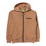Barrow Kids Solid Color Printed Hoodie Zip Up Brown For Boys