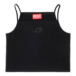 Diesel Canotta Bretelline Tinta Unita con Stampa Brillantinata per Bambina J02201X NERO DIESEL 