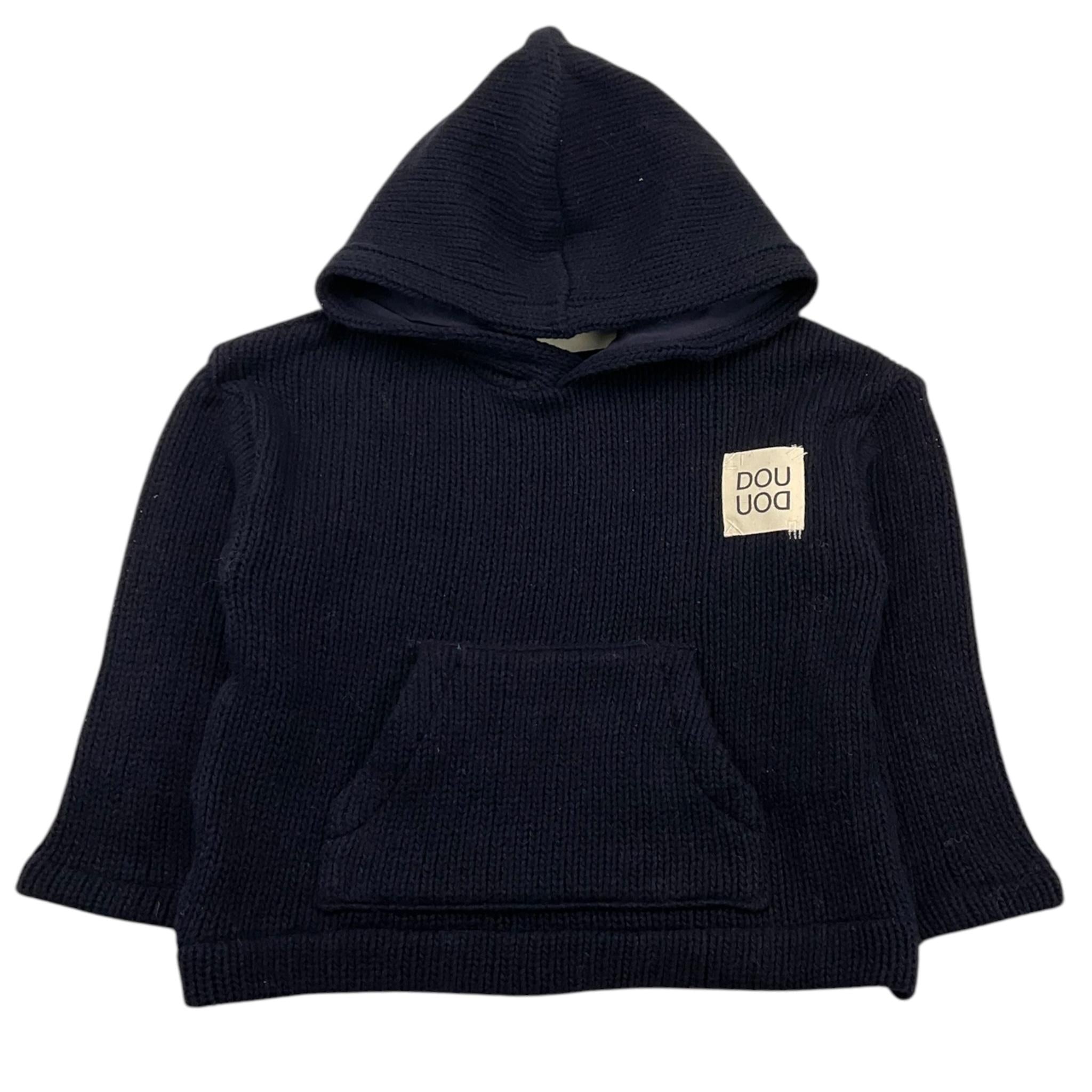 DOU DOU felpa in maglia tinta unita con cappuccio Blu per Bambino DV4Q00 BLU DOU DOU 