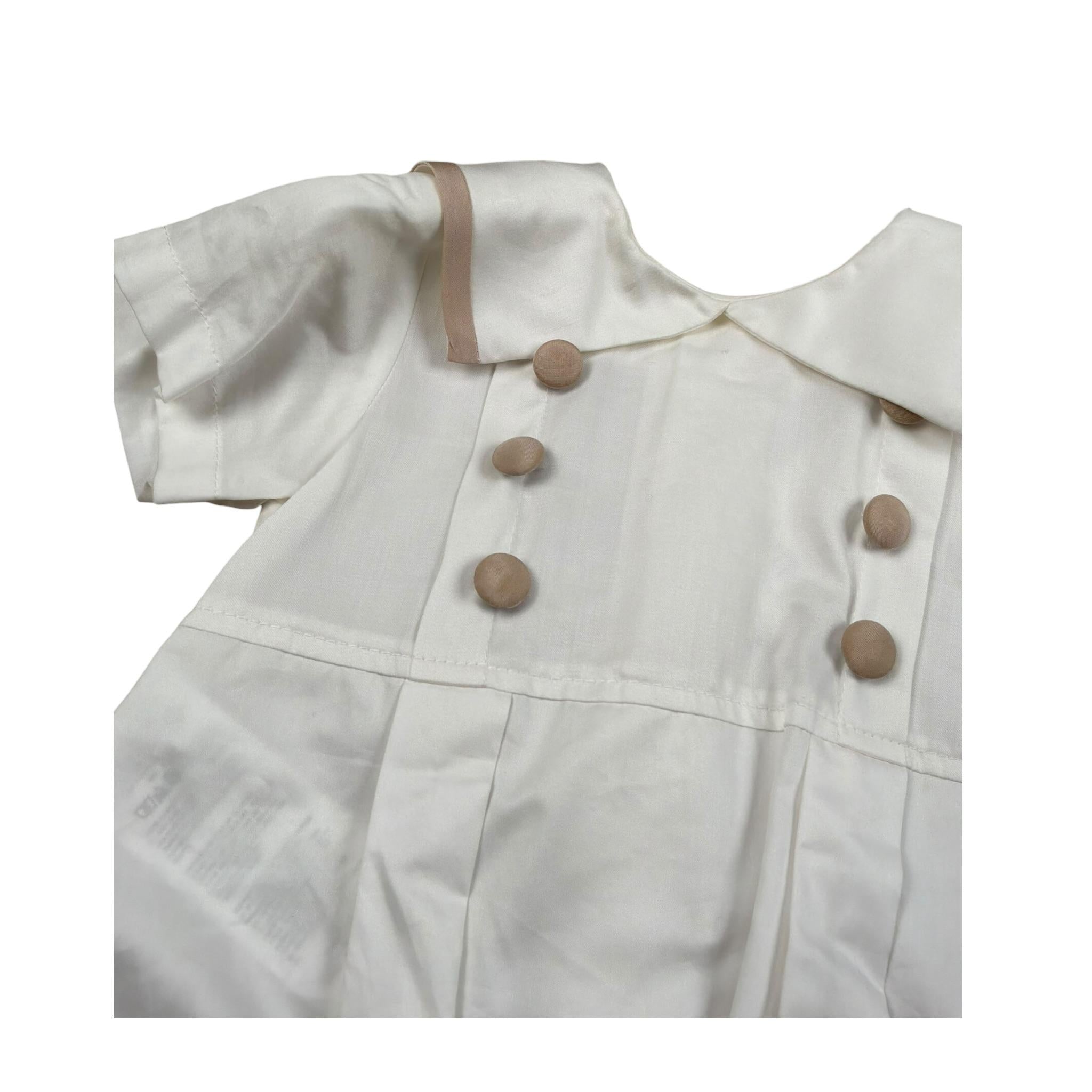 Aletta Pagliaccetto Mezza Manica Tinta Unita per Neonato MA22031 PANNA ALETTA 