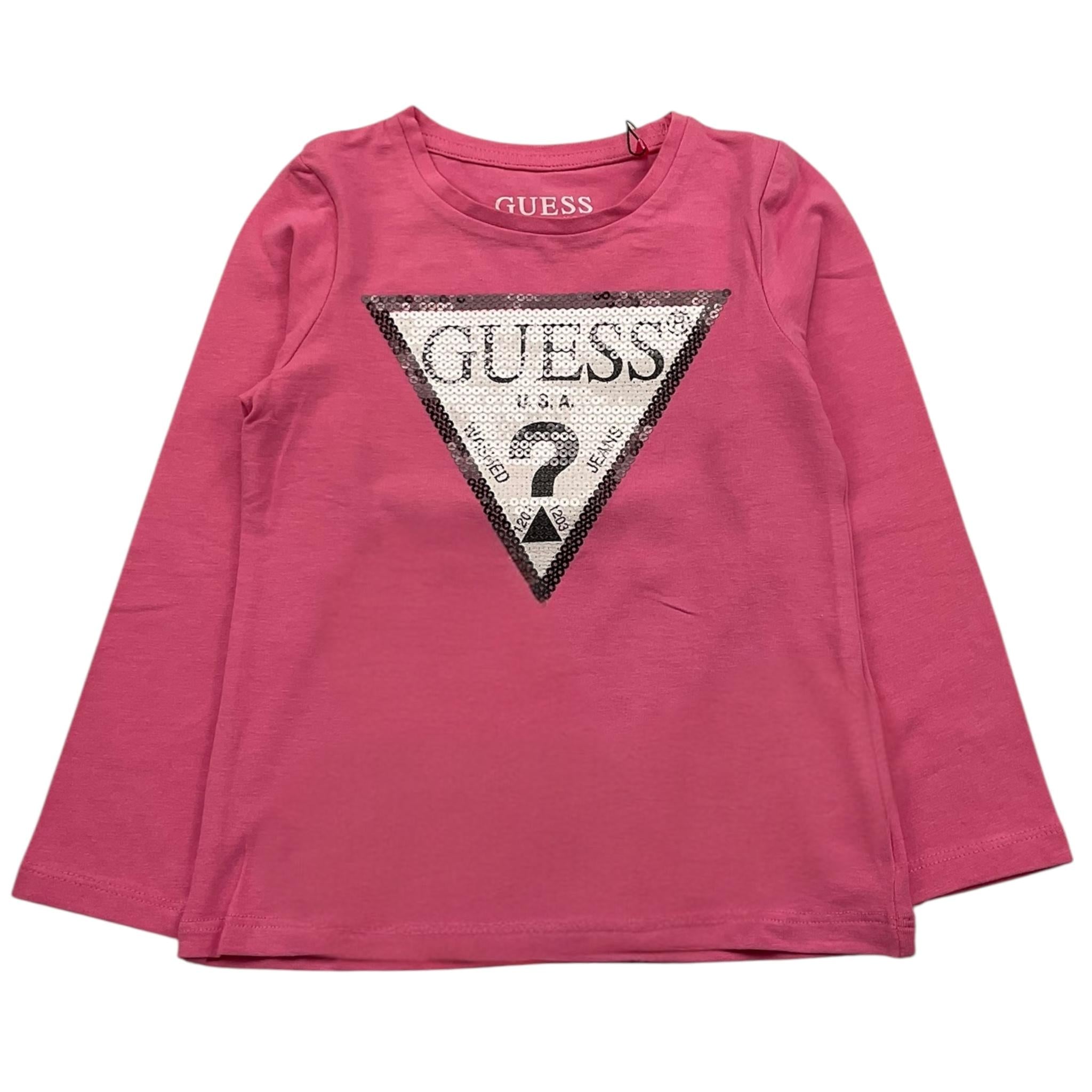 GUESS shirt girocollo tinta unita con rouches Rosa per Neonata K2BI23K6YW1 ROSA GUESS 
