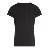 Calvin Klein Solid Color Crew Neck T-Shirt with Print Black for Girls