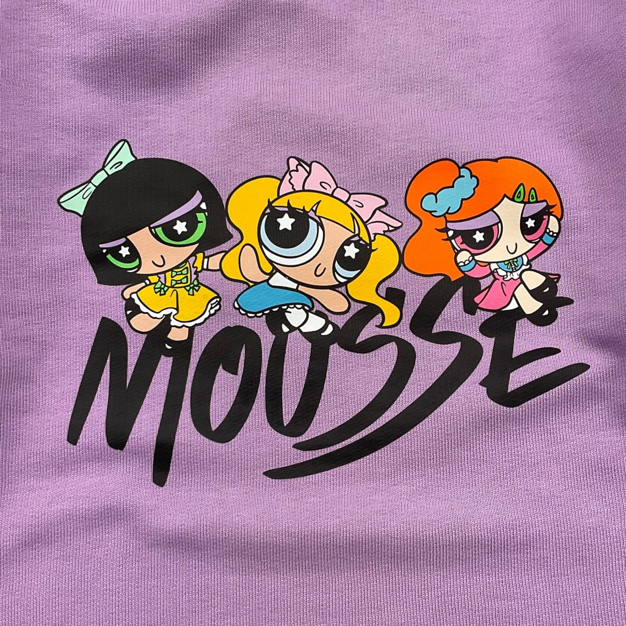 MOUSSE felpa girocollo tinta unita con stampa Viola per Bambina HKFG362L VIOLA MOUSSE 