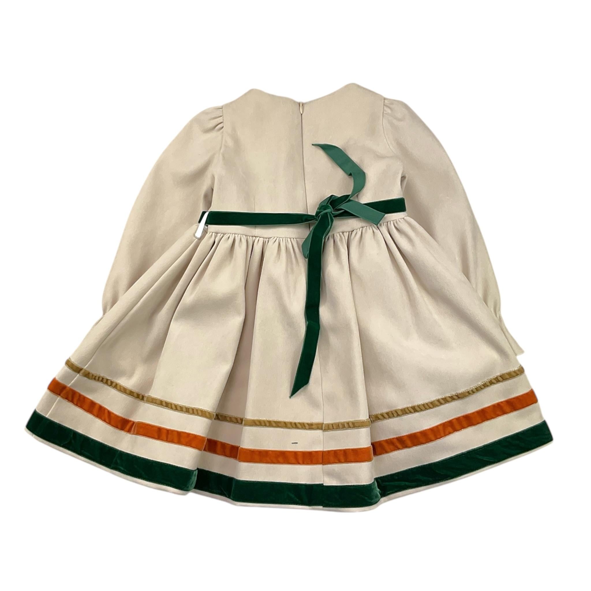 AMBARABA' abito tinta unita con fantasia a righe Beige per Bambina FF38037 BEIGE AMBARABA' 