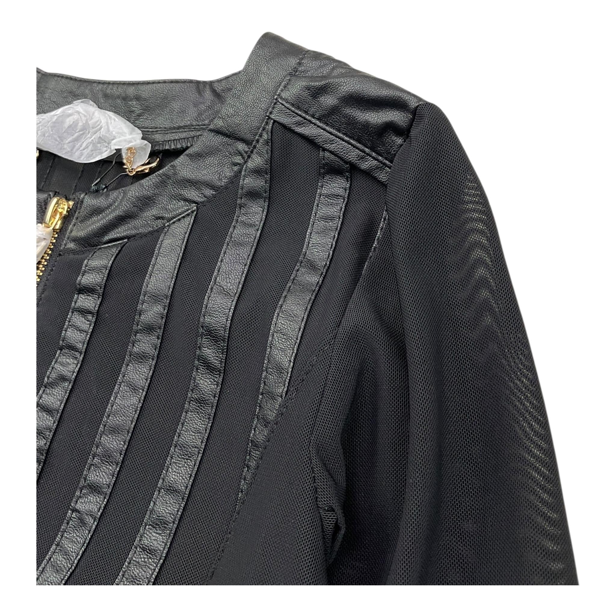 Relish Giubbino Tinta Unita con Trasparenze per Bambina RGP2405011001 NERO RELISH 