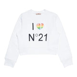 N°21 Solid Color Crewneck Sweatshirt With White Print For Boys