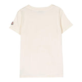 Moncler T-Shirt Girocollo Tinta Unita con Logo per Bambina 8C00026 AVORIO MONCLER 