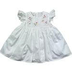 Le Bebe Abito Mezza Manica Tinta Unita con Ricami per Neonata LBG6254 BIANCO LE BEBE 