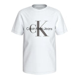 Calvin Klein T-Shirt Girocollo Tinta Unita con Stampa per Bambino IU0IU00676 BIANCO CALVIN KLEIN 