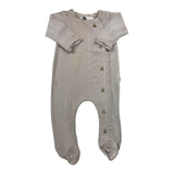 Bamboom+Babies Solid Color Onesie With Buttons Mud For Newborn