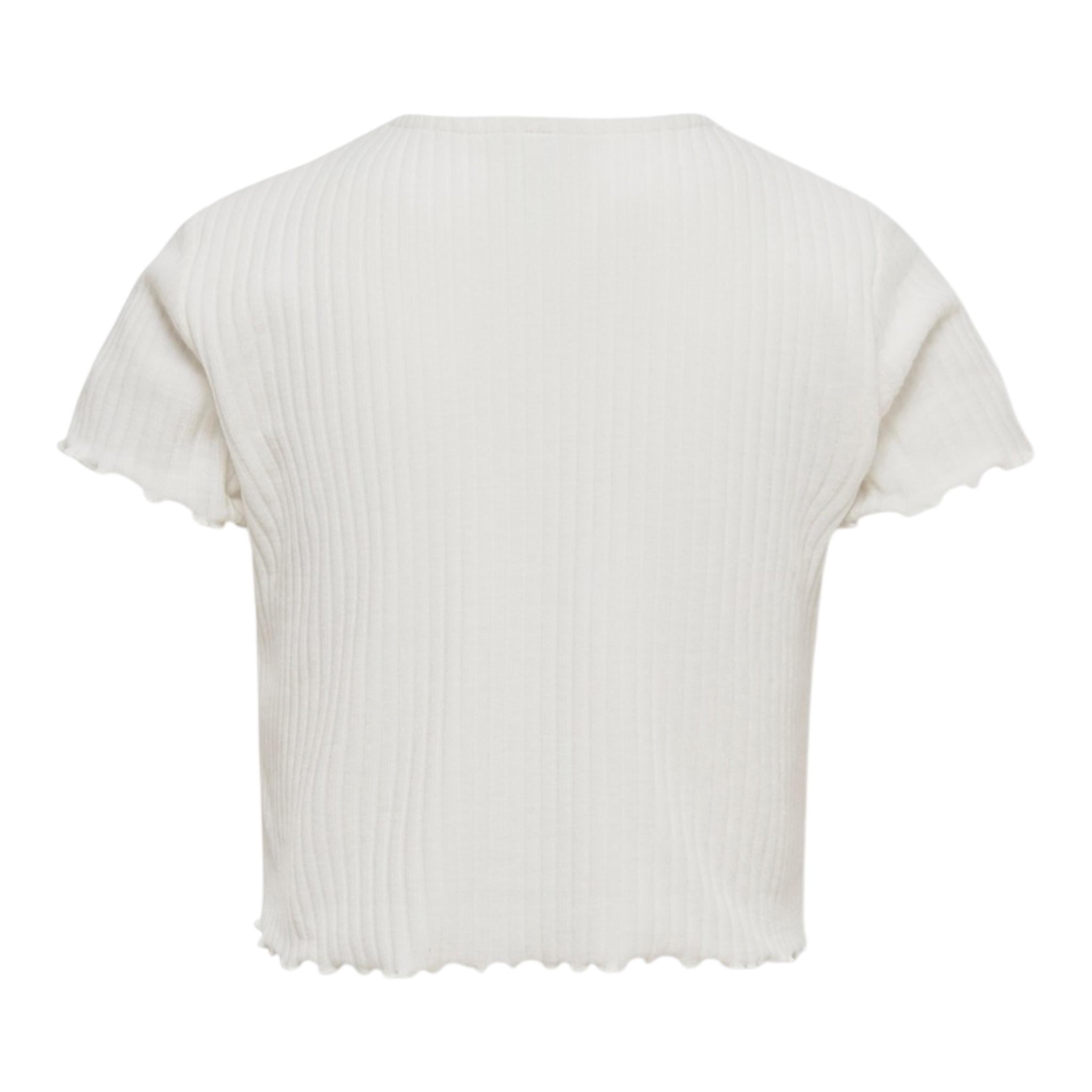 Only T-Shirt Tinta Unita Mezza Manica per Bambina 15225338 BIANCO ONLY 