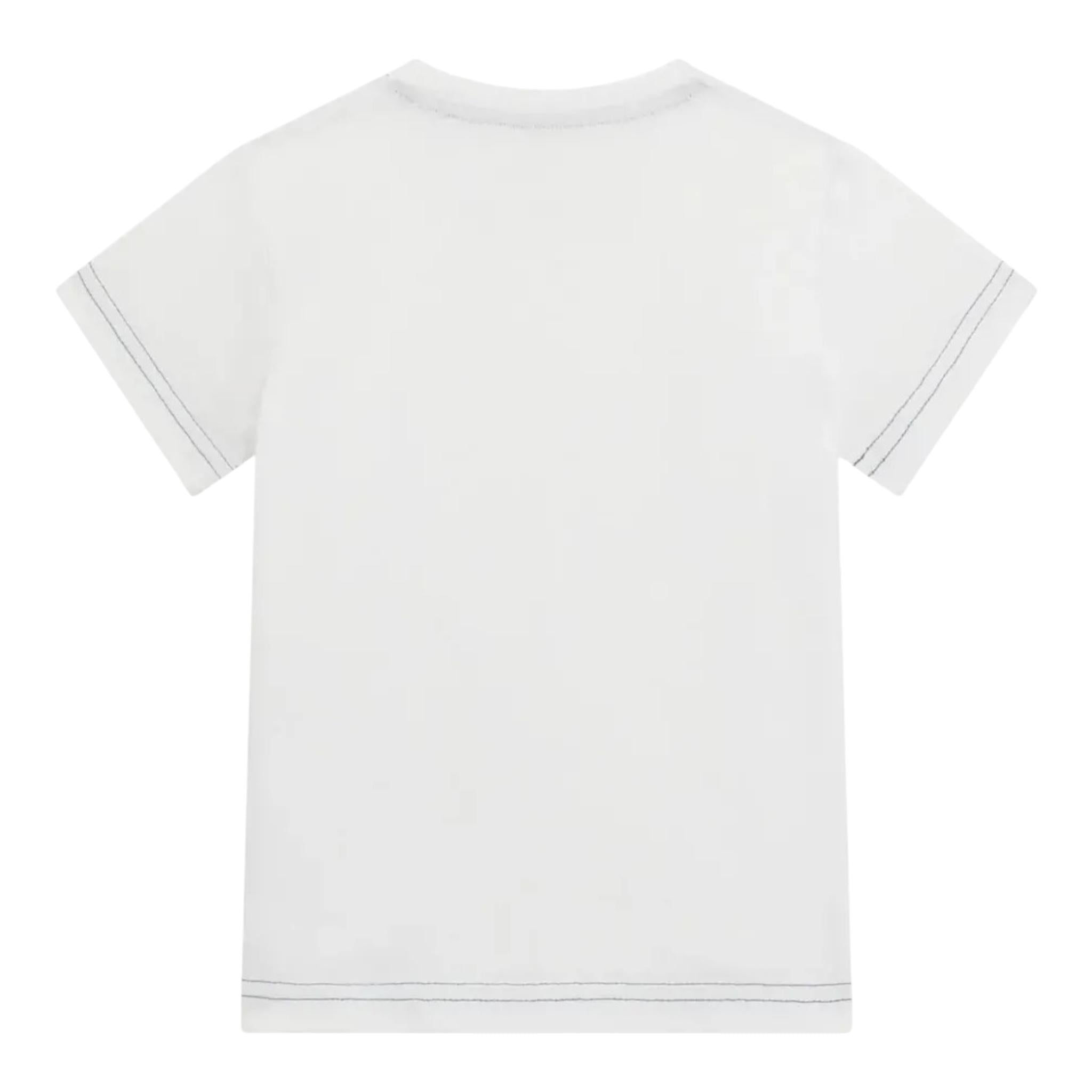 Guess T-Shirt Girocollo Tinta Unita con Stampa per Neonato N5RI15K8HM4N BIANCO GUESS 