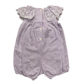 Tartine Et Chocolat Baby Girl's Romper with Lilac Check Pattern