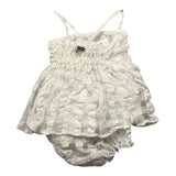 Cucu' Lab Plain White Strap Romper For Newborn Baby Girl