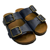 Gallucci Solid Color Slipper With Buckle And Contrasting Sole Blue For Children
