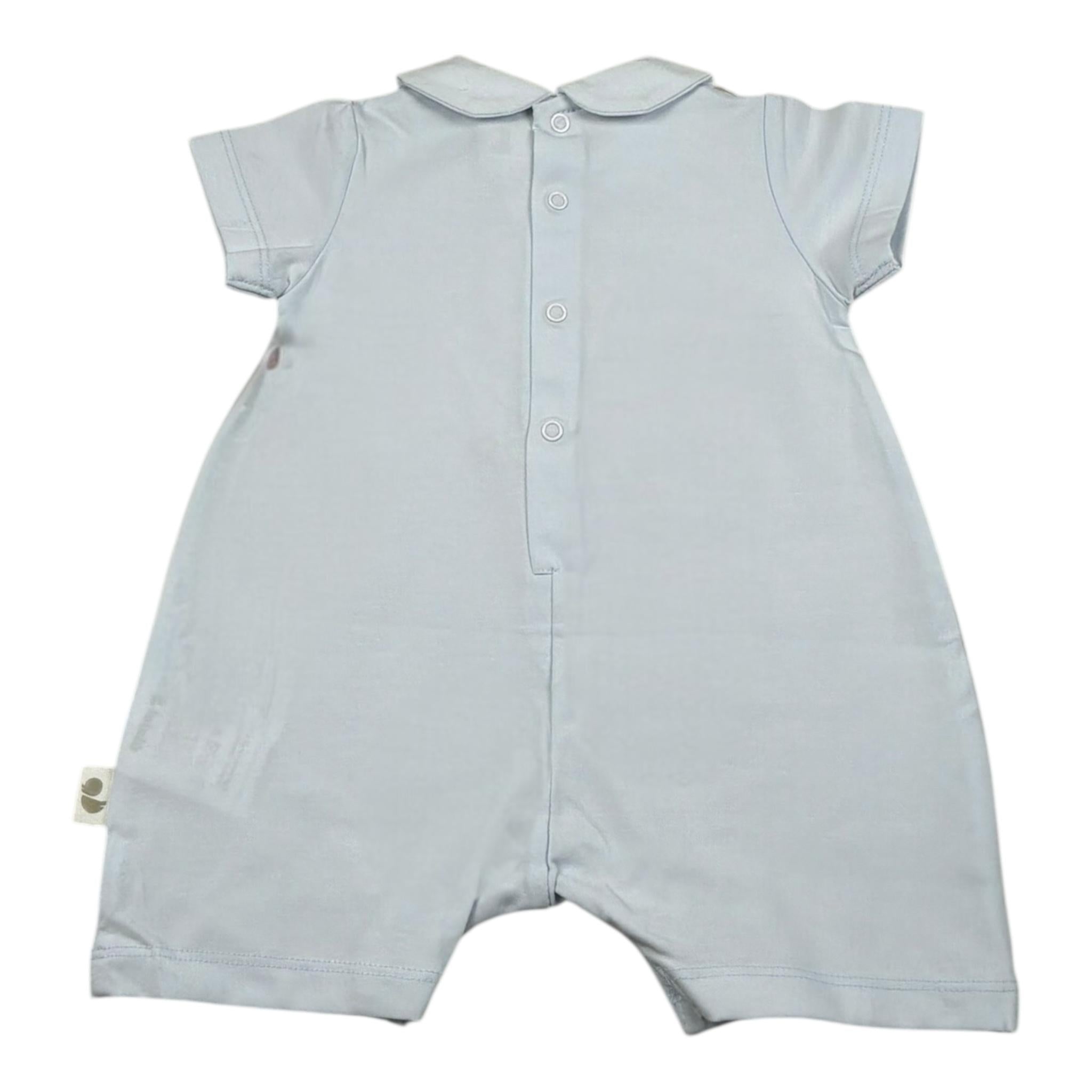 Lalalu' Pagliaccetto Tinta Unita con Stampa per Neonato PAL505PM AZZURRO LALALU' 