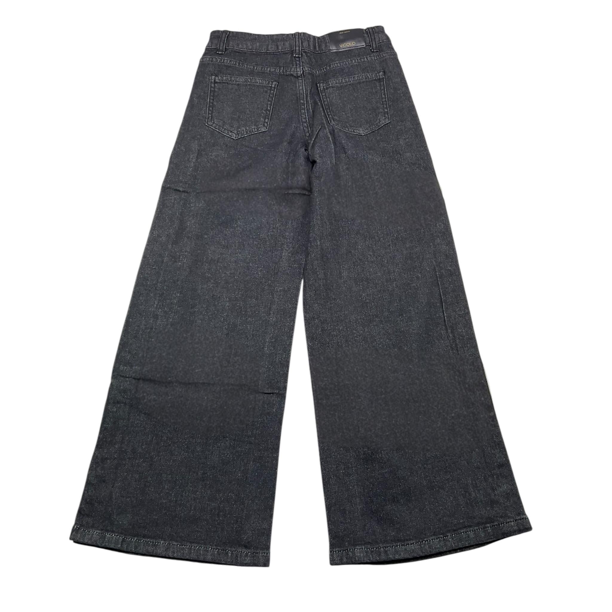 VICOLO jeans tinta unita modello palazzo Nero per Bambina 3141PDZ00012 NERO VICOLO 