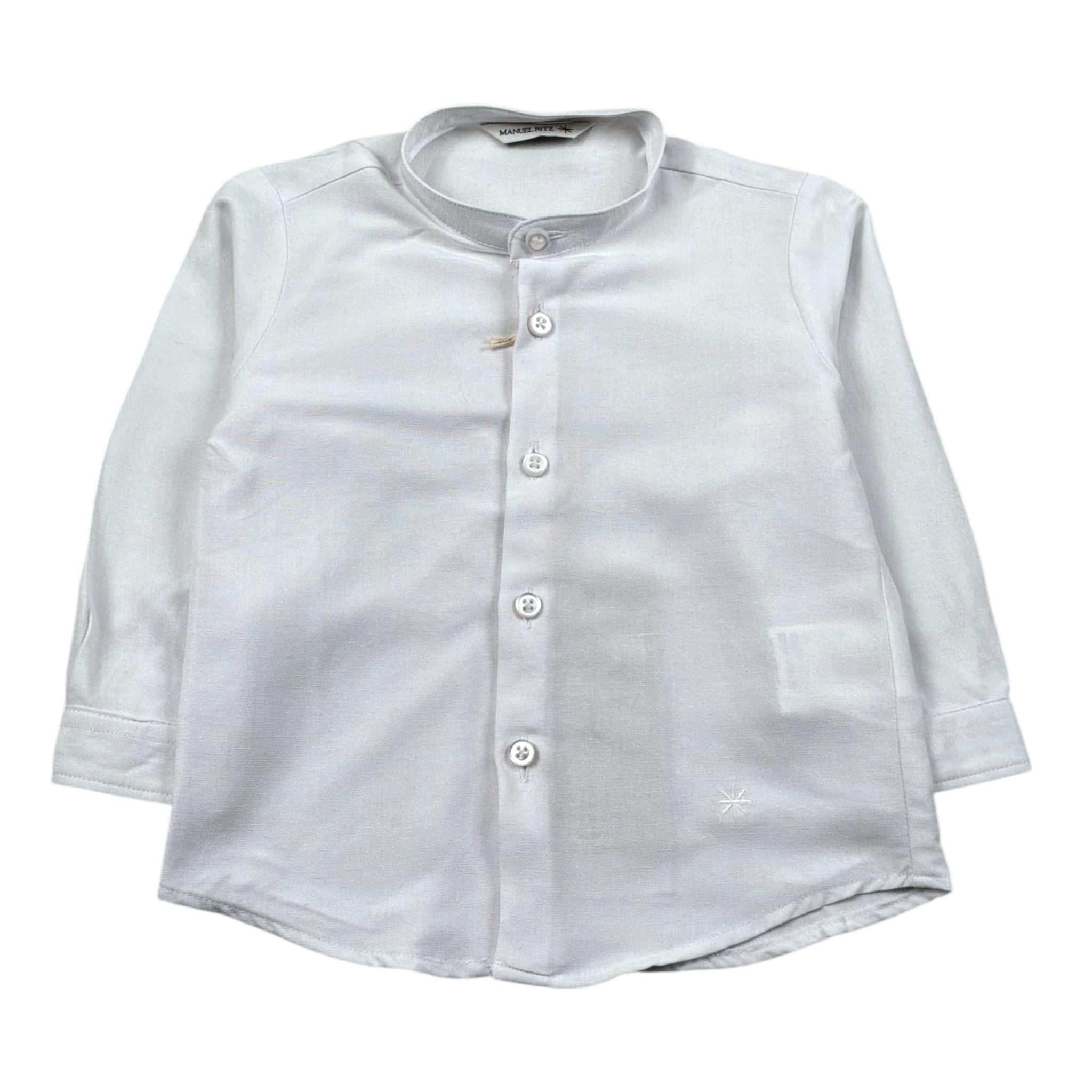 Manuel Ritz Camicia Manica Lunga Tinta Unita Collo Coreano per Bambino MR3096 BIANCO MANUEL RITZ 