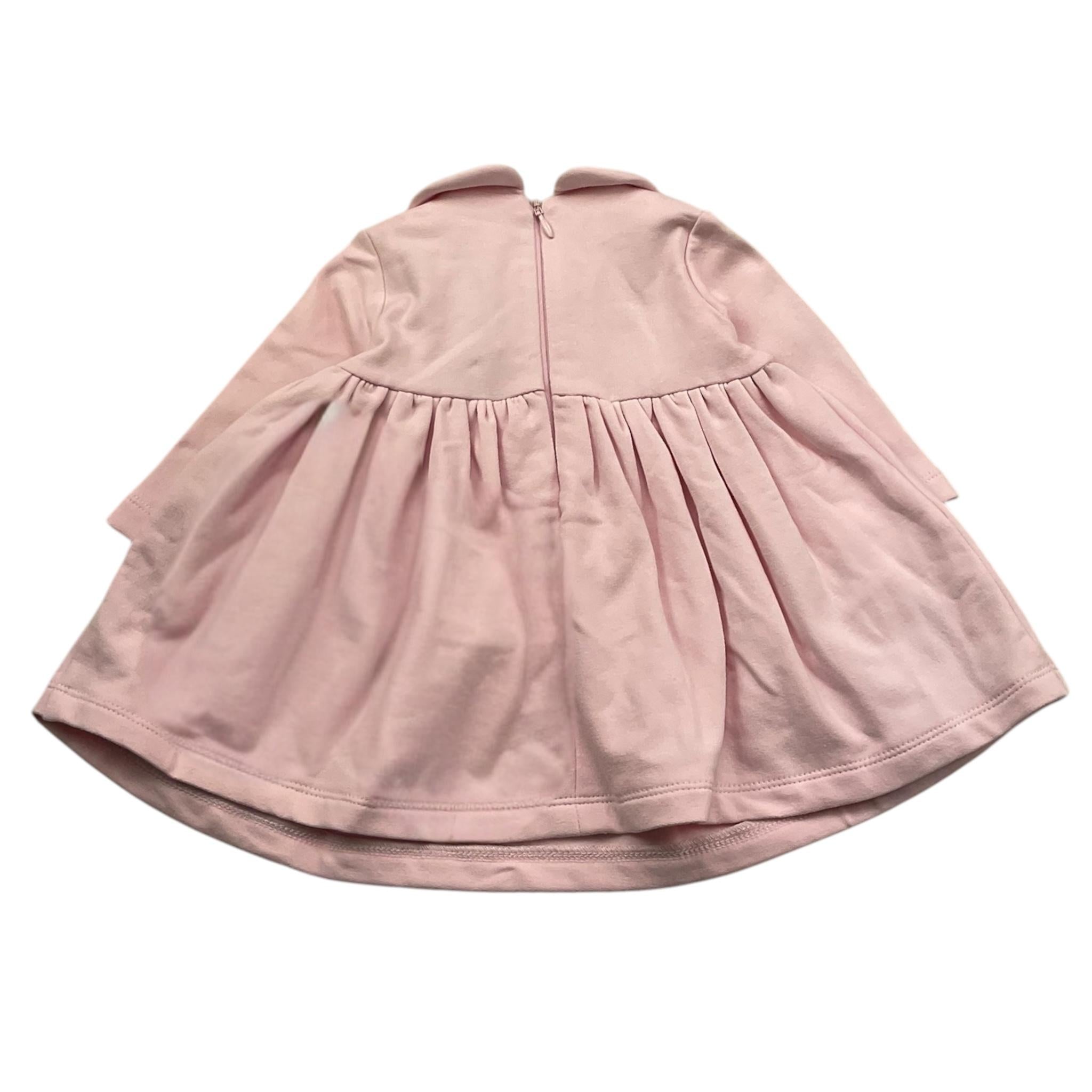 LE BEBE' abito manica lunga tinta unita con orso Rosa per Neonata LBG6020 ROSA LE BEBE' 