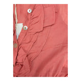 Zhoe &amp; Tobiah Solid Color Button Up Ruffles Burgundy Romper For Girls