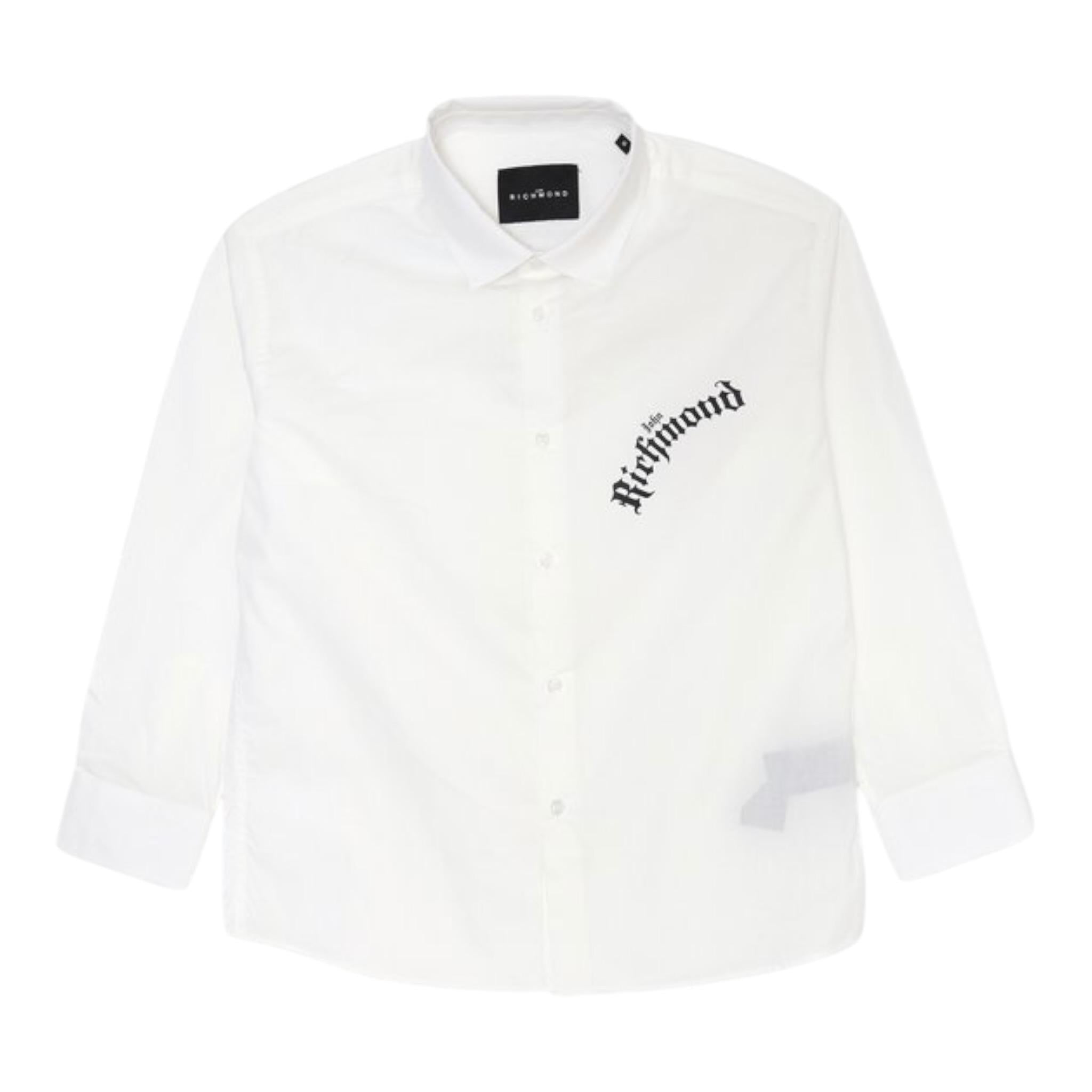 John Richmond Camicia Tinta Unita con Stampa per Neonato RBP25016CAX BIANCO JOHN RICHMOND 