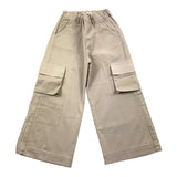 Zhoe &amp; Tobiah Solid Color Pants With Pockets And Adjustable Waist Beige For Girls