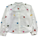 Saint Barth Camicia Manica Lunga Tinta Unita con Ricami per Bambina LIO0002 BIANCO SAINT BARTH 